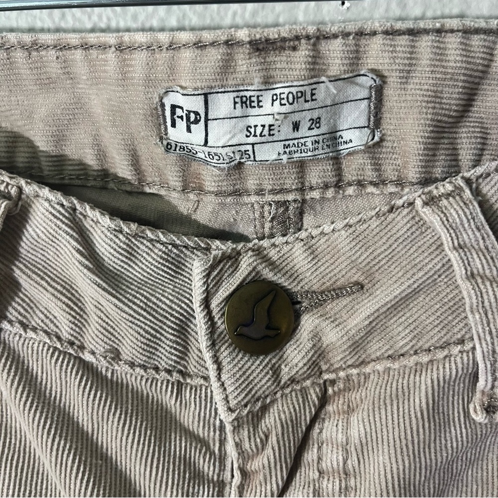 Free People Beige Corduroy Pants - Sz 28 inseam 31.5inch - Picture 5 of 5